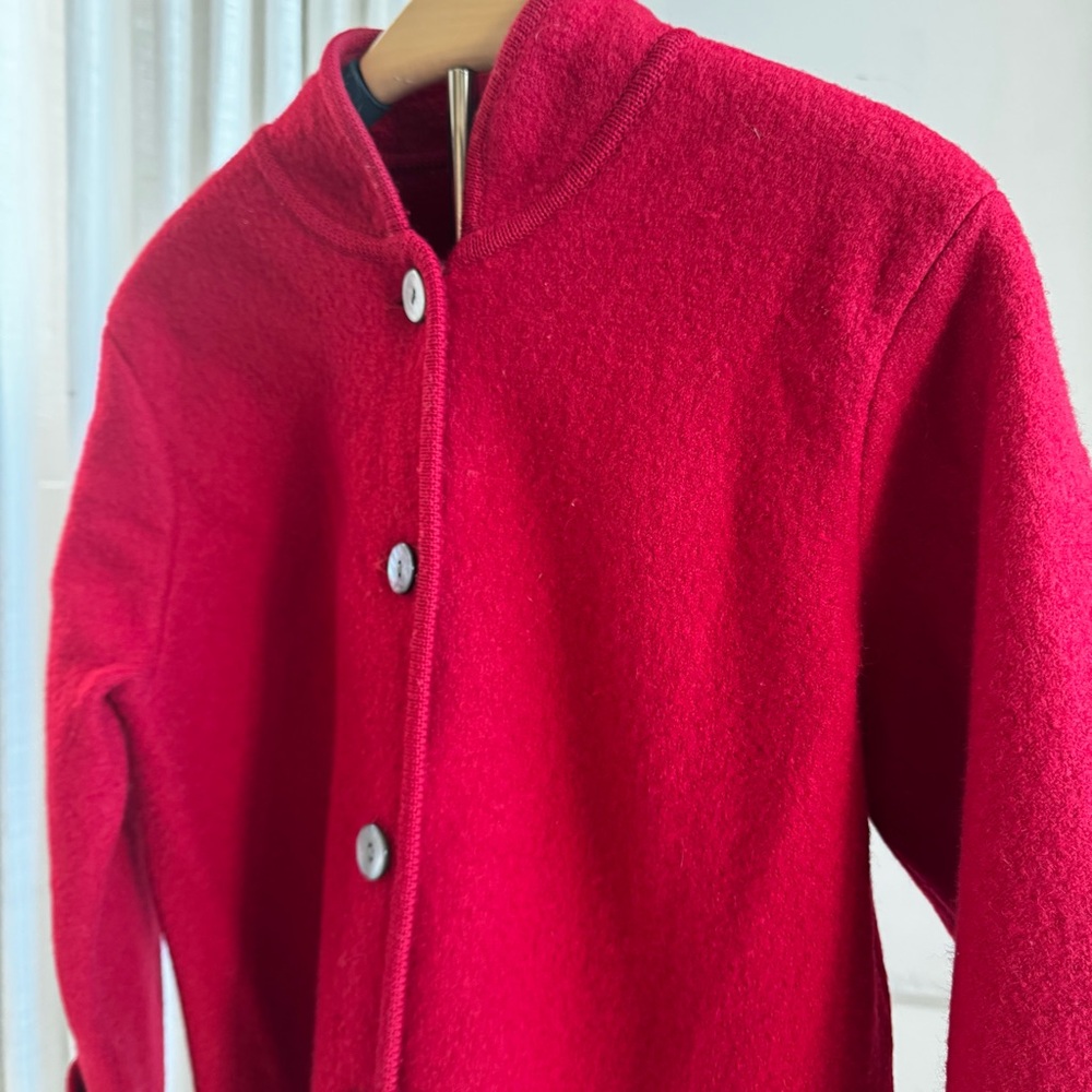 Vintage Red Wool Button-Up Jacket - image 2